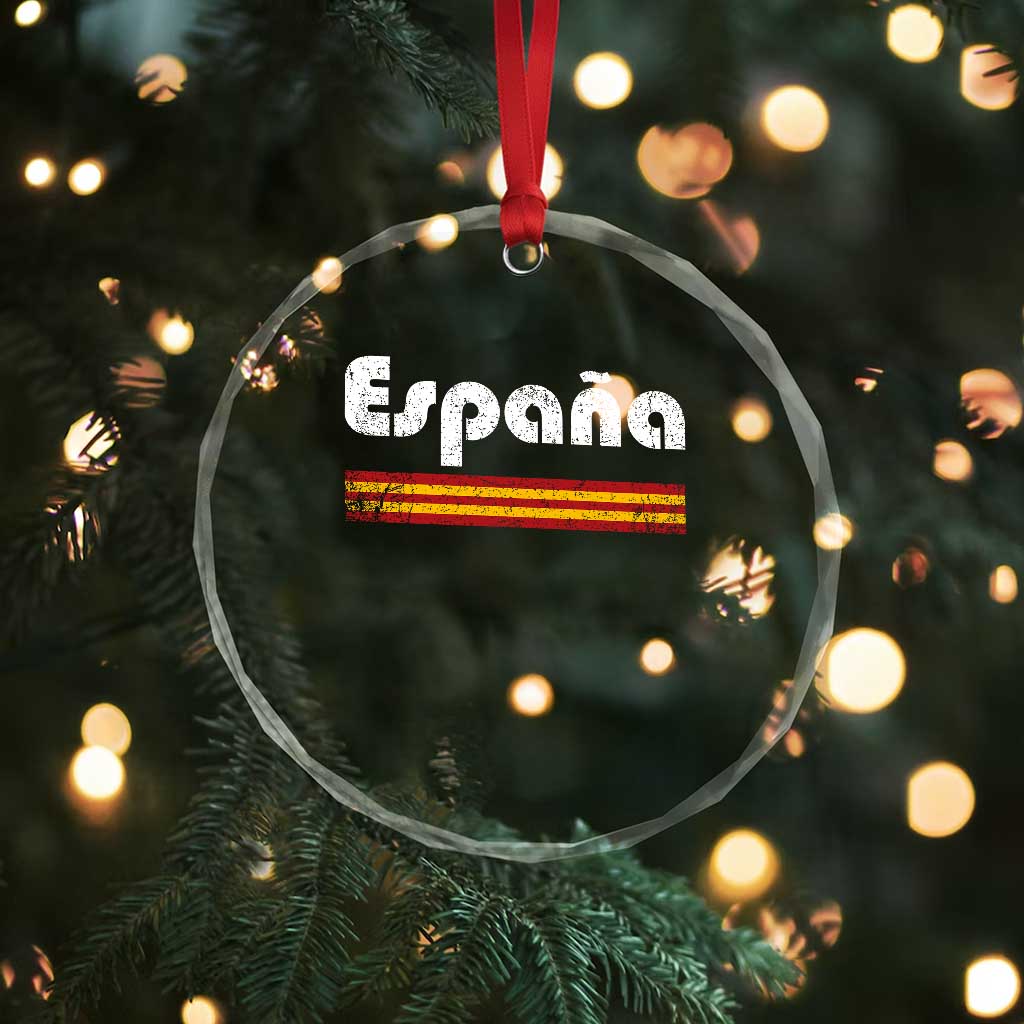 Vintage Espana Espanol Retro Distressed Graphic Crystal Glass Ornament Patriotic Spanish Spain Flag Heritage Pride Souvenir TS02 Print Your Wear
