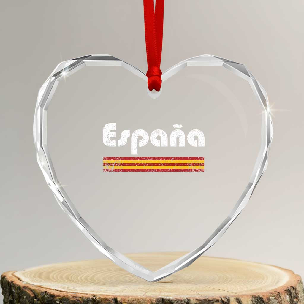 Vintage Espana Espanol Retro Distressed Graphic Heart Crystal Glass Ornament Patriotic Spanish Spain Flag Heritage Pride Souvenir TS02 Transparent Glass 3'' Heart Print Your Wear