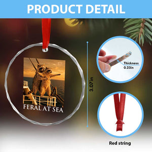Vintage Feral At Sea Cruise Crystal Glass Ornament Funny Raccoon Parody Movie TS14 Print Your Wear