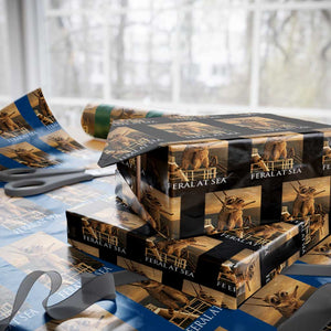 Vintage Feral At Sea Cruise Wrapping Paper Roll Funny Raccoon Parody Movie TS14 Black Print Your Wear