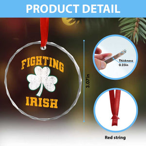 Vintage Fighting Irish Crystal Glass Ornament Retro History Gold Shamrock TS10 Print Your Wear