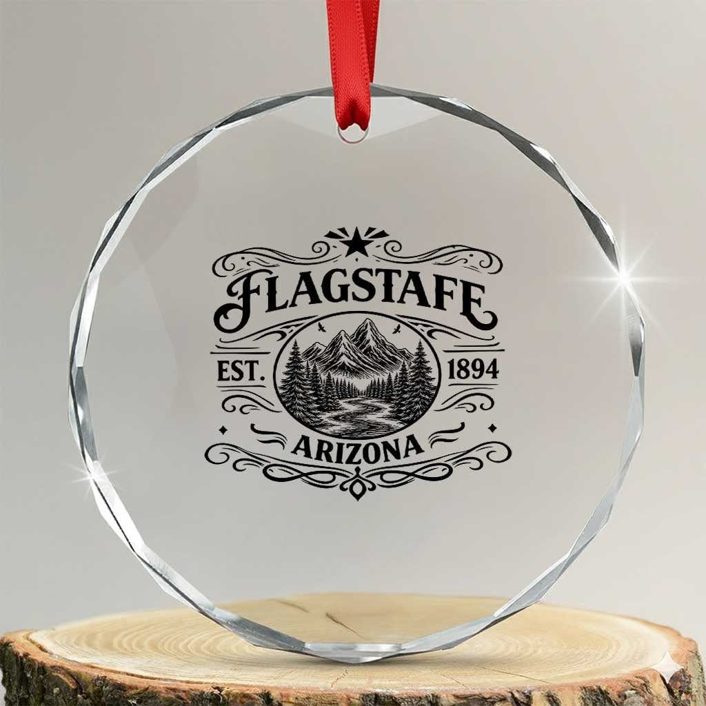 Vintage Flagstaff Landscape Adventure Crystal Glass Ornament Arizona Gift TS12 Transparent Glass 3'' Circle Print Your Wear