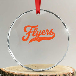 Vintage Flyers Name Script Style Crystal Glass Ornament Retro Distressed Tailgate Spirit Sports Fan TS02 Transparent Glass 3'' Circle Print Your Wear