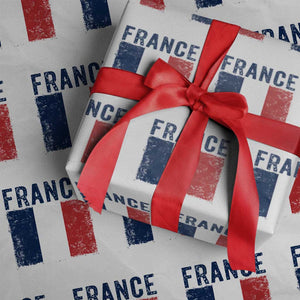 Vintage France Flag Distressed French Pride Patriotic Soccer Fan Graphic Wrapping Paper Roll TS10 White Print Your Wear