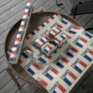 Vintage France Flag Distressed French Pride Patriotic Soccer Fan Graphic Wrapping Paper Roll TS10 Beige Print Your Wear