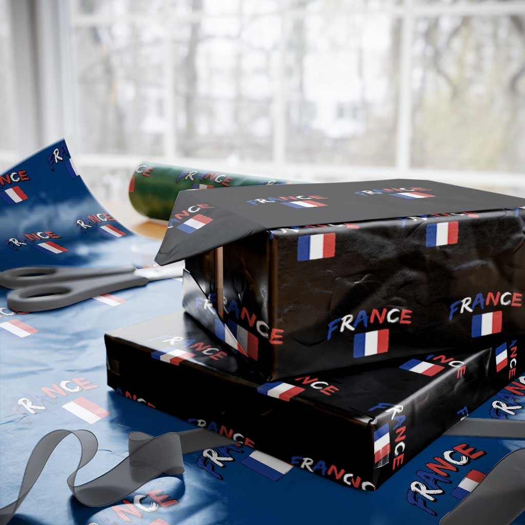 Vintage France Flag French Heritage Graphic Wrapping Paper Roll