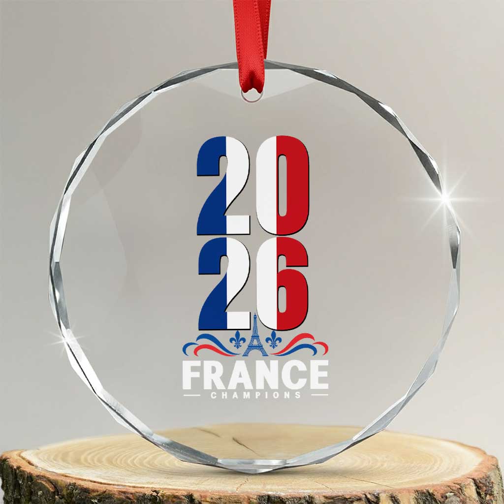 Vintage France Soccer Fan Crystal Glass Ornament French Football Pride 2026 TS12 Transparent Glass 3'' Circle Print Your Wear