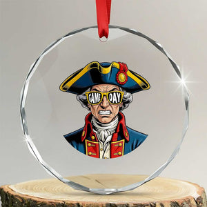 Vintage Game Day Patriot Crystal Glass Ornament Revolutionary Colonial Mascot Football Fan TS02 Transparent Glass 3'' Circle Print Your Wear