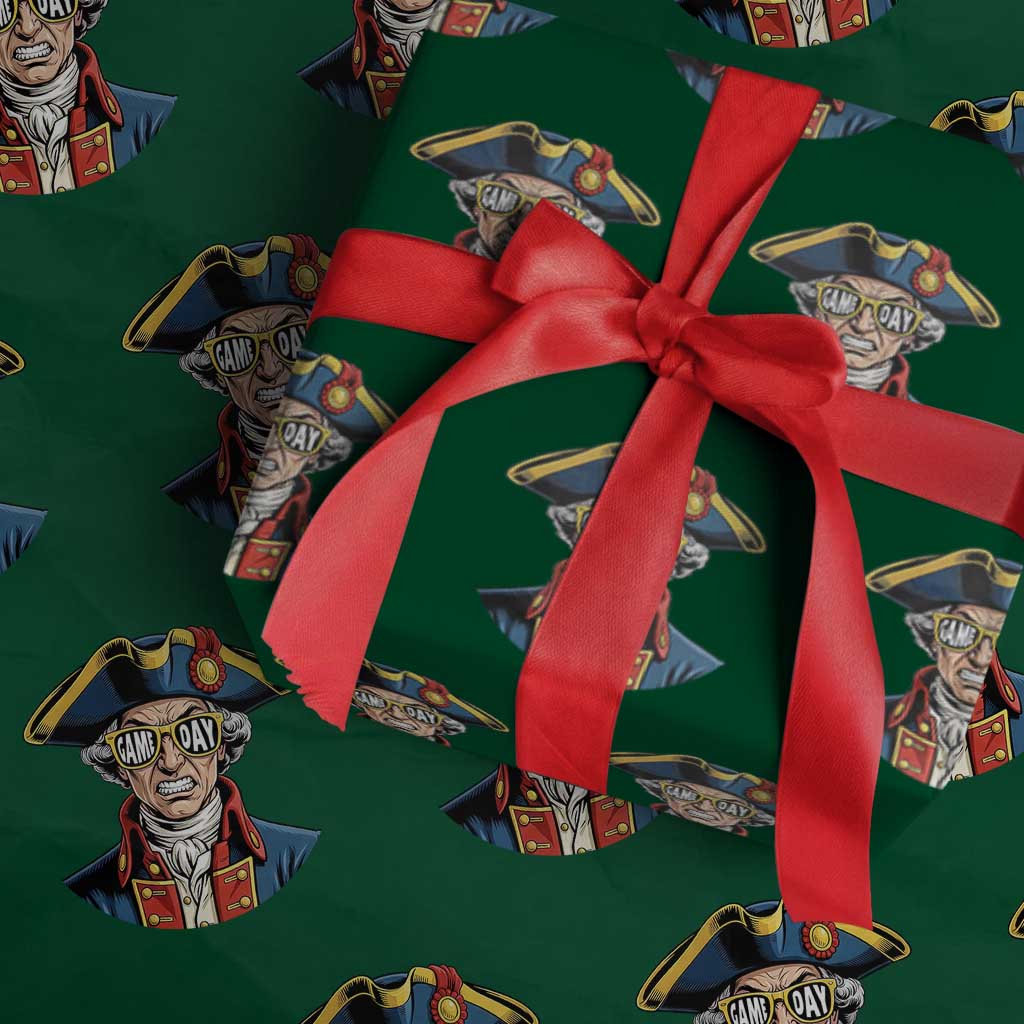 Vintage Game Day Patriot Wrapping Paper Roll Revolutionary Colonial Mascot Football Fan TS02 Green Print Your Wear