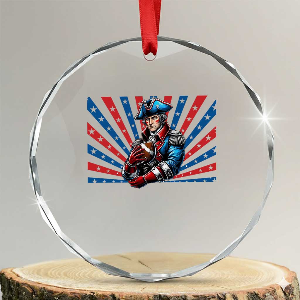 Vintage George Washington Football Crystal Glass Ornament NE Pride Gift TS12 Transparent Glass 3'' Circle Print Your Wear