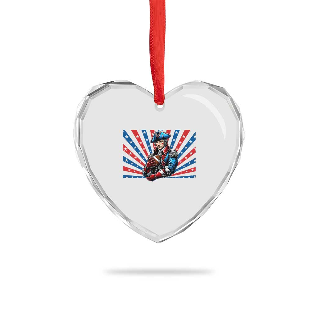 Vintage George Washington Football Heart Crystal Glass Ornament NE Pride Gift TS12 Print Your Wear