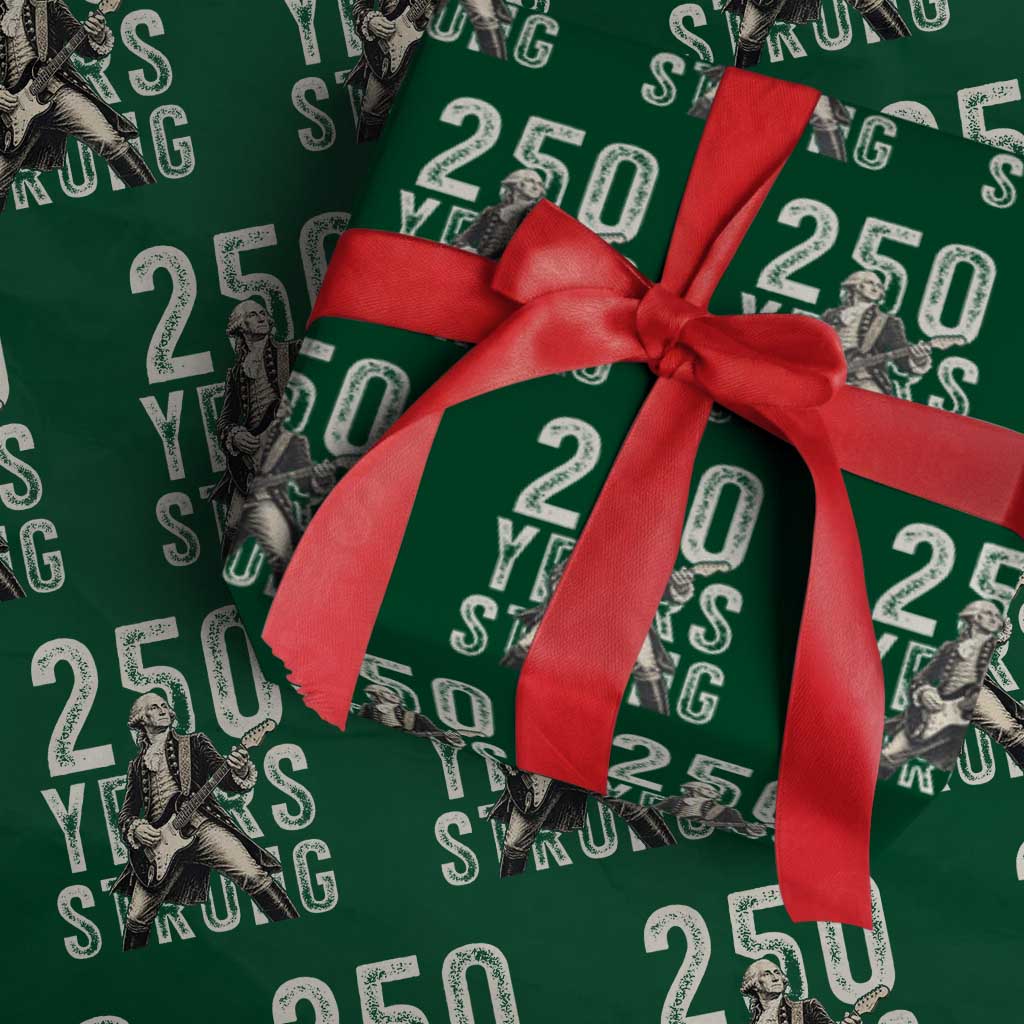 Vintage George Washington Playing Guitar Wrapping Paper Roll 250 Years Strong TS12 Green Print Your Wear