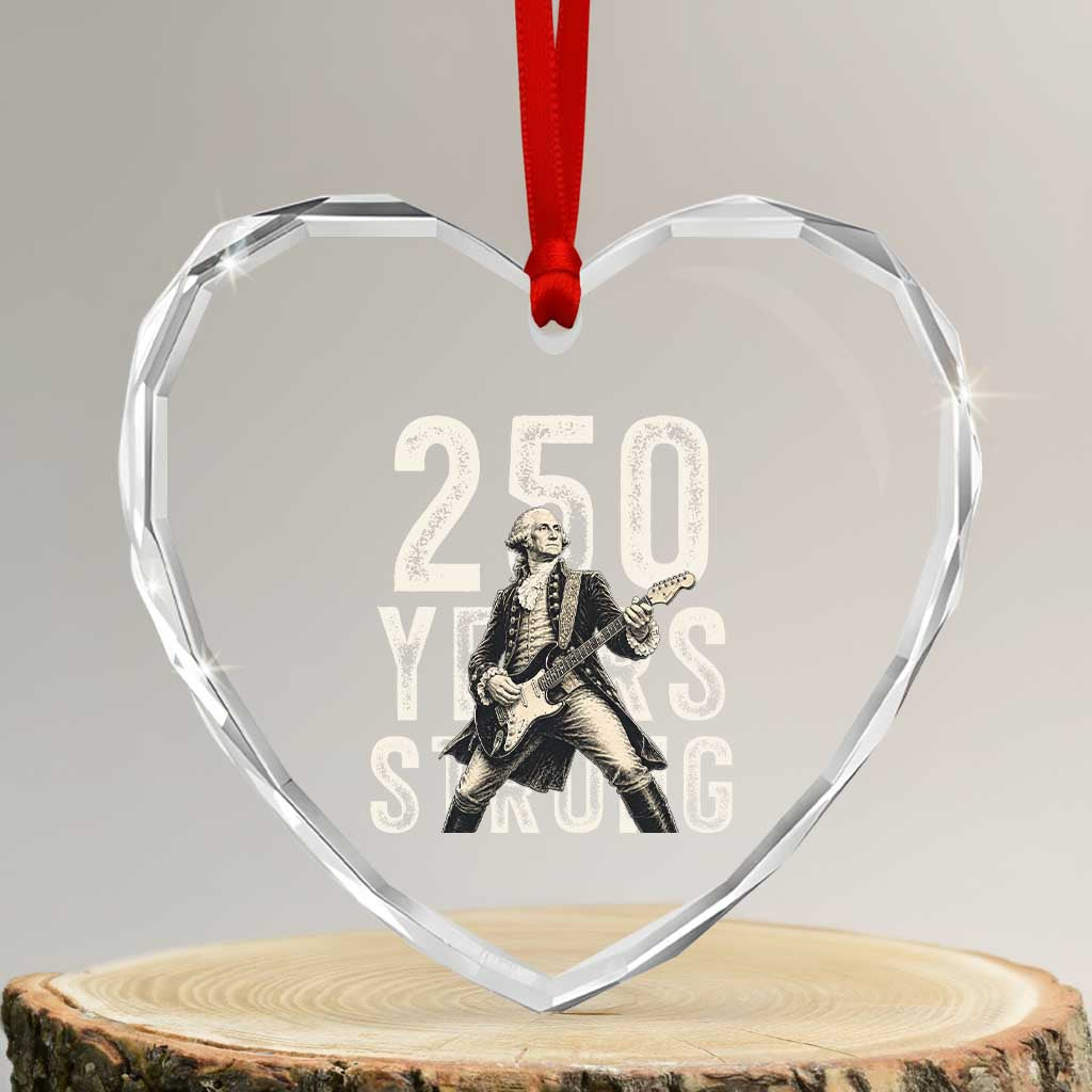 Vintage George Washington Playing Guitar Heart Crystal Glass Ornament 250 Years Strong TS12 Transparent Glass 3'' Heart Print Your Wear