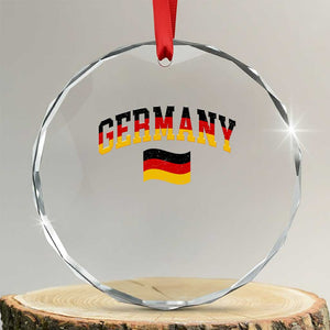 Vintage Germany Flag Crystal Glass Ornament Black Red Gold German Heritage Gift