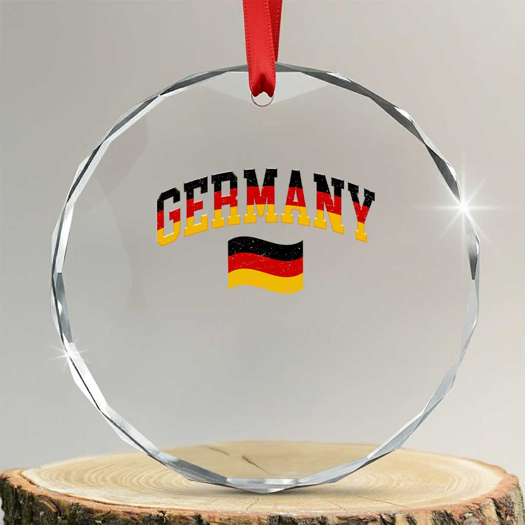 Vintage Germany Flag Crystal Glass Ornament Black Red Gold German Heritage Gift TS12 Transparent Glass 3'' Circle Print Your Wear