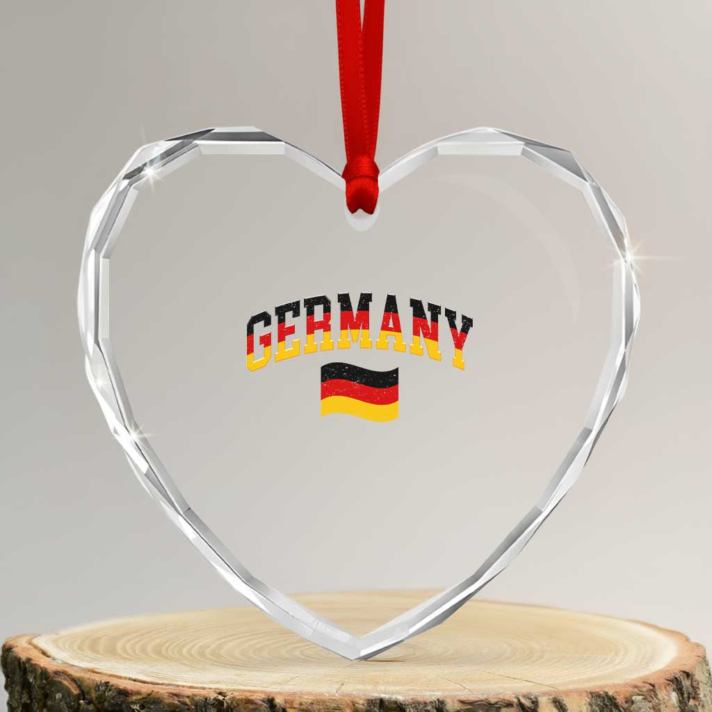 Vintage Germany Flag Heart Crystal Glass Ornament Black Red Gold German Heritage Gift TS12 Transparent Glass 3'' Heart Print Your Wear