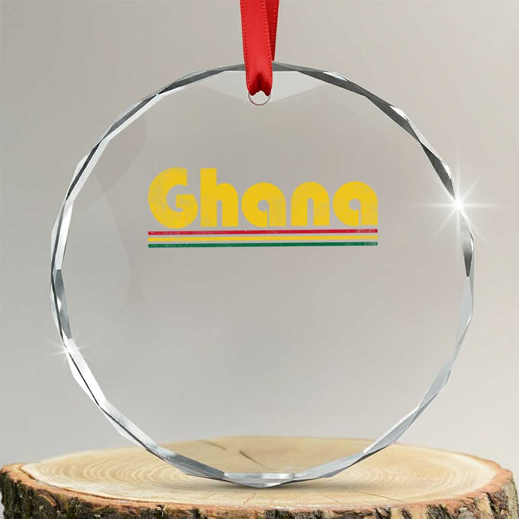 Vintage Ghana Crystal Glass Ornament Retro Stripe Flag Pride Ghanaian Heritage African Roots TS10 Transparent Glass 3'' Circle Print Your Wear