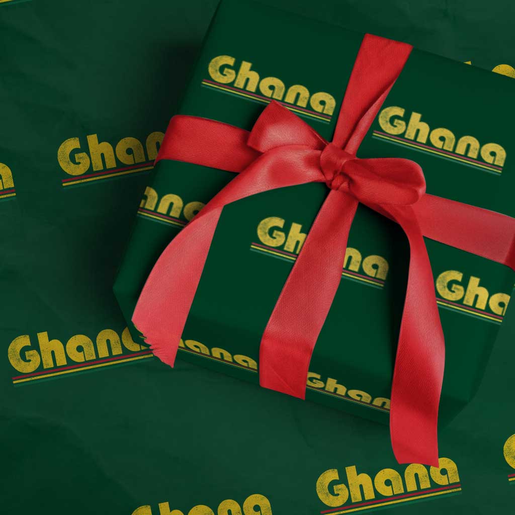 Vintage Ghana Wrapping Paper Roll Retro Stripe Flag Pride Ghanaian Heritage African Roots TS10 Green Print Your Wear