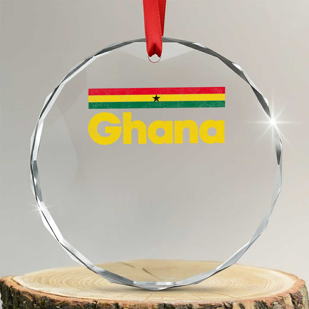 Vintage Ghana Flag Crystal Glass Ornament Proud Ghanaian Heritage African Pride TS10 Transparent Glass 3'' Circle Print Your Wear