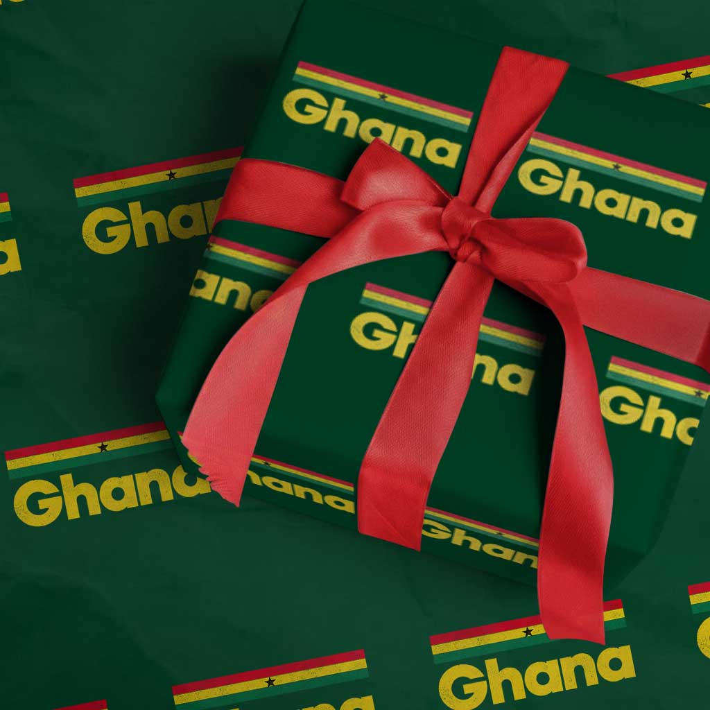 Vintage Ghana Flag Wrapping Paper Roll Proud Ghanaian Heritage African Pride