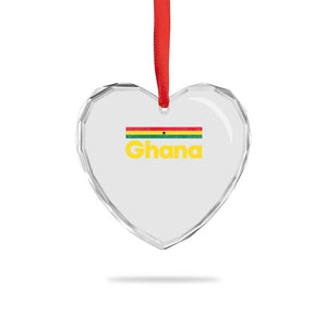 Vintage Ghana Flag Heart Crystal Glass Ornament Proud Ghanaian Heritage African Pride