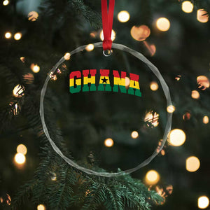 Vintage Ghana Flag Varsity Crystal Glass Ornament Classic Ghanaian Pride Heritage Graphic TS10 Print Your Wear