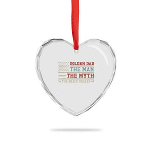 Vintage Golden Retriever Dad Heart Crystal Glass Ornament The Man The Myth The Snack Dealer TS12 Print Your Wear