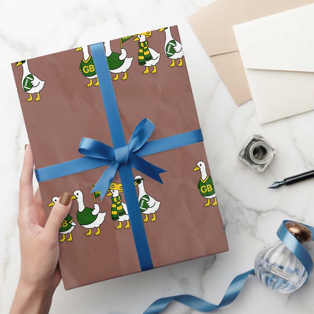 Vintage Green Bay Goose Wrapping Paper Roll Funny Silly Gooses Football TS10 Mocha Print Your Wear