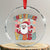 Vintage Groovy Santa Xmas Vibe Crystal Glass Ornament TS09 Transparent Glass 3'' Circle Print Your Wear