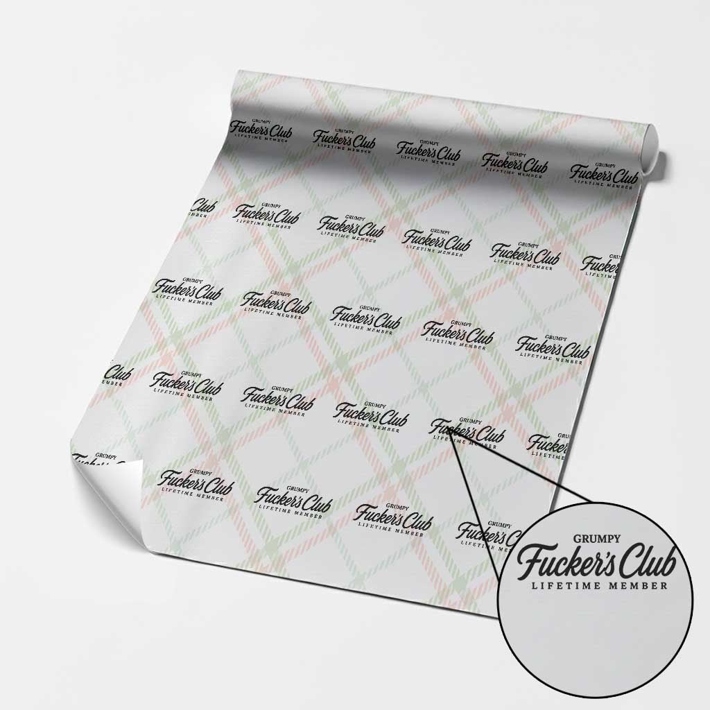 Vintage Grumpy Fuckers Club Lifetime Member Wrapping Paper Roll Gag Gift Birthday Husband Dad Fathers Day
