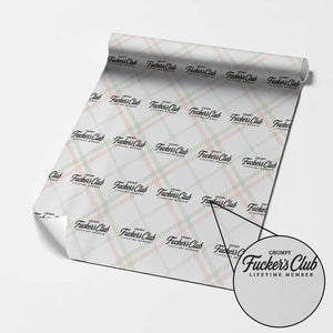 Vintage Grumpy Fuckers Club Lifetime Member Wrapping Paper Roll Gag Gift Birthday Husband Dad Fathers Day