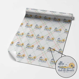 Vintage Gulf of Mexico Est 1550 Wrapping Paper Roll Golfo De Mexico TS02 Christmas Plaid Print Your Wear