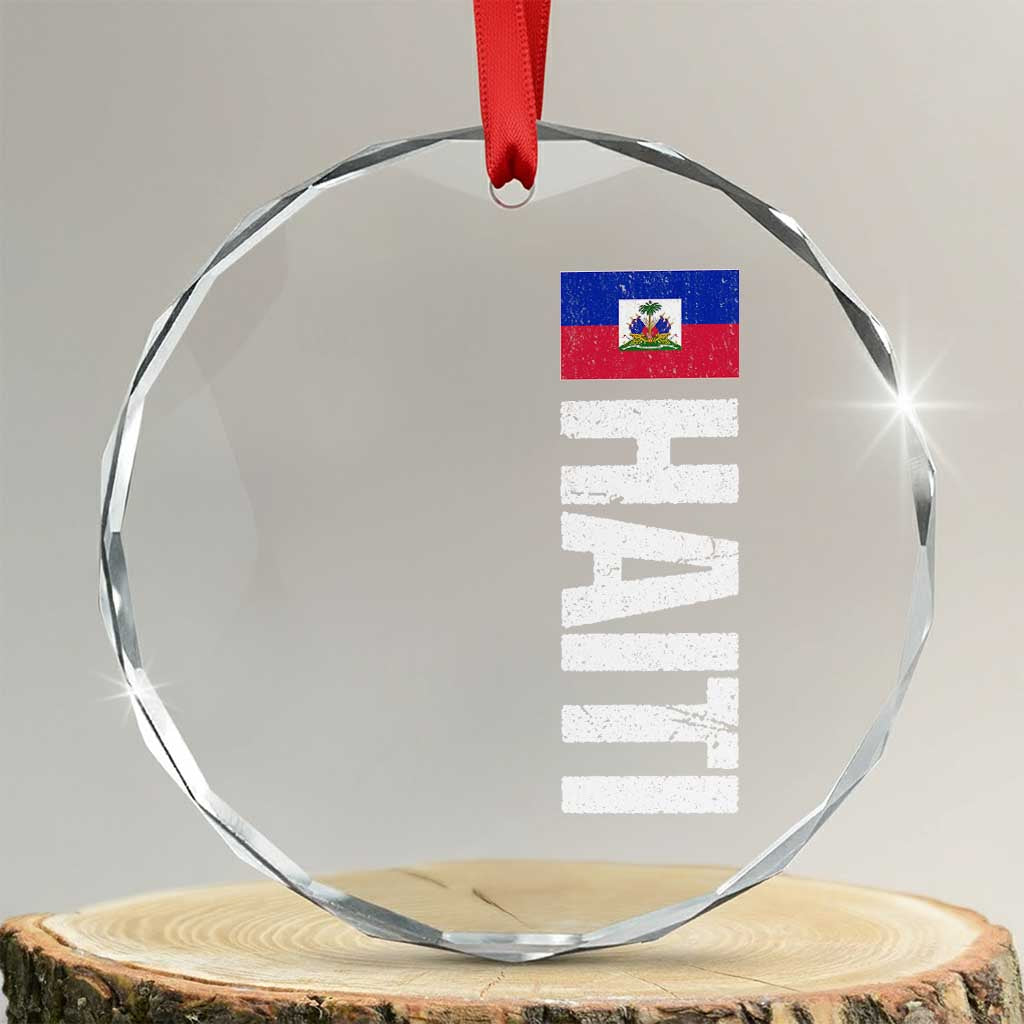 Vintage Haitian Flag Crystal Glass Ornament Proud Haitienne Haiti Independence 1804 TS10 Transparent Glass 3'' Circle Print Your Wear