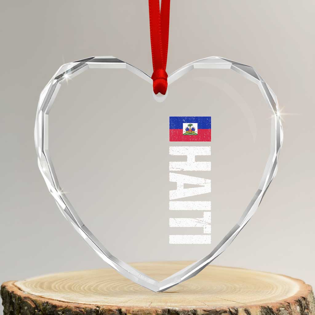 Vintage Haitian Flag Heart Crystal Glass Ornament Proud Haitienne Haiti Independence 1804 TS10 Transparent Glass 3'' Heart Print Your Wear