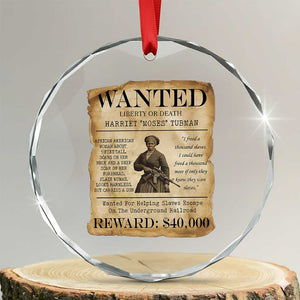 Vintage Harriet Tubman Poster Crystal Glass Ornament Wanted For Helping Slaves Escape TS12 Transparent Glass 3'' Circle Print Your Wear