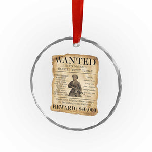 Vintage Harriet Tubman Poster Crystal Glass Ornament Wanted For Helping Slaves Escape TS12 Print Your Wear