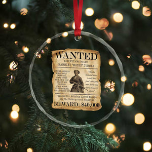 Vintage Harriet Tubman Poster Crystal Glass Ornament Wanted For Helping Slaves Escape TS12 Print Your Wear