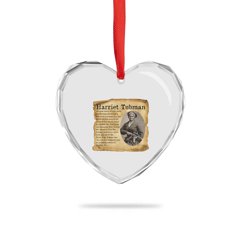 Vintage Harriet Tubman Poster Heart Crystal Glass Ornament Female Empowerment History Gift TS12 Print Your Wear