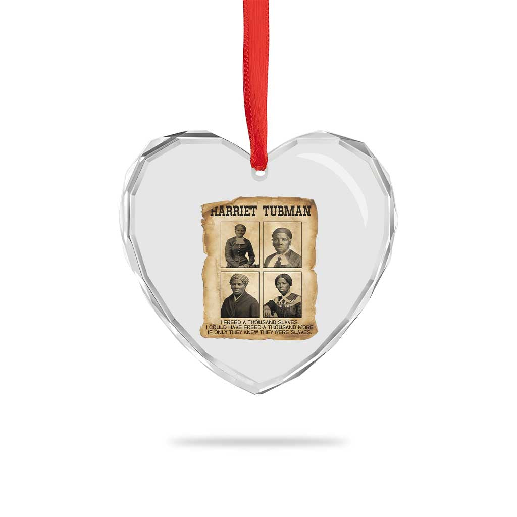 Vintage Harriet Tubman Poster Heart Crystal Glass Ornament I Freed A Thousand People TS12 Print Your Wear