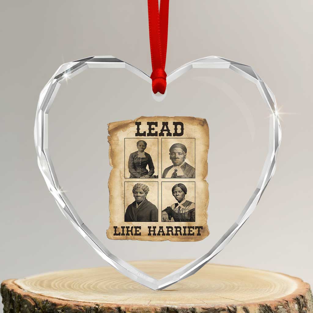 Vintage Harriet Tubman Poster Heart Crystal Glass Ornament Lead Like Harriet TS12 Transparent Glass 3'' Heart Print Your Wear