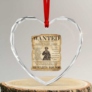 Vintage Harriet Tubman Poster Heart Crystal Glass Ornament Wanted For Helping Slaves Escape TS12 Transparent Glass 3'' Heart Print Your Wear