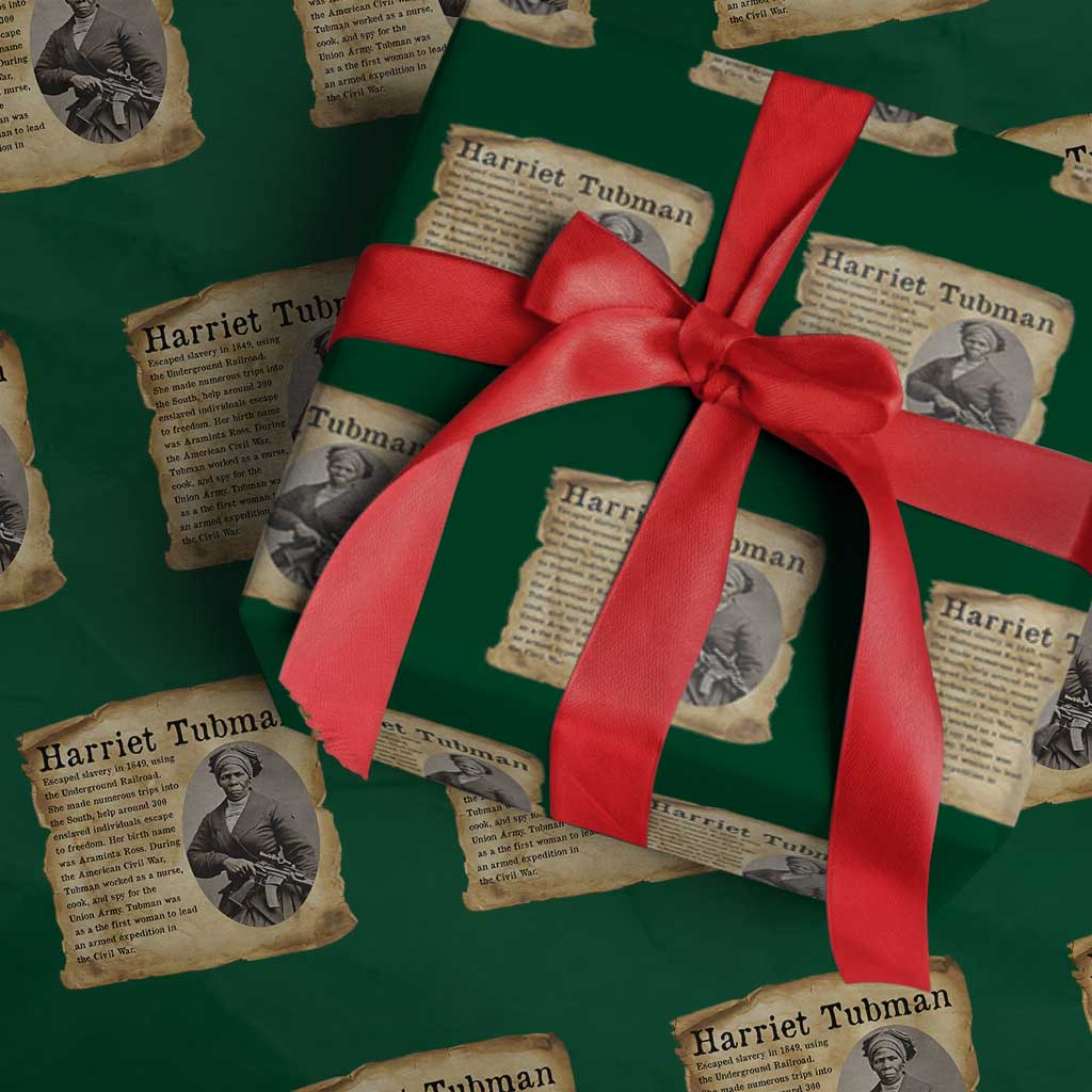 Vintage Harriet Tubman Poster Wrapping Paper Roll Female Empowerment History Gift TS12 Green Print Your Wear