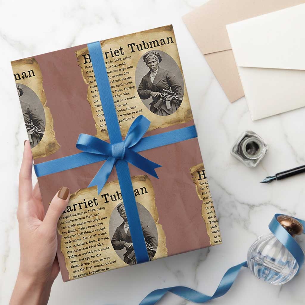 Vintage Harriet Tubman Poster Wrapping Paper Roll Female Empowerment History Gift TS12 Mocha Print Your Wear