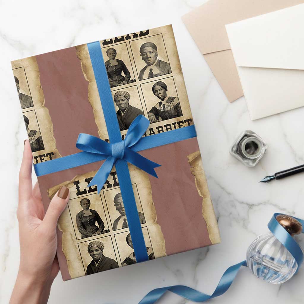 Vintage Harriet Tubman Poster Wrapping Paper Roll Lead Like Harriet TS12 Mocha Print Your Wear