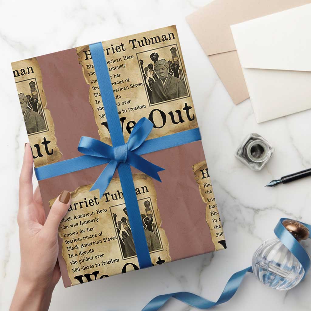 Vintage Harriet Tubman We Out Wrapping Paper Roll Black American Hero History Gift TS12 Mocha Print Your Wear