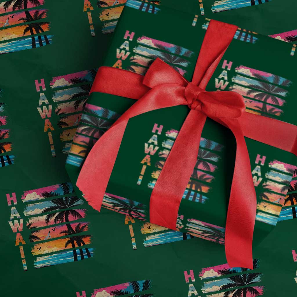 Vintage Hawaii Tropical Beach Vacation Wrapping Paper Roll TS14 Green Print Your Wear