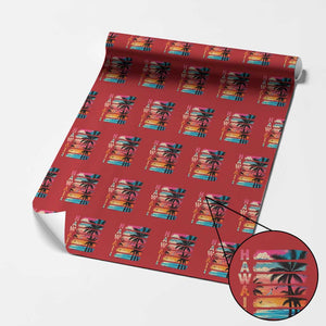 Vintage Hawaii Tropical Beach Vacation Wrapping Paper Roll