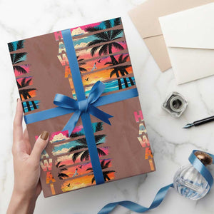 Vintage Hawaii Tropical Beach Vacation Wrapping Paper Roll