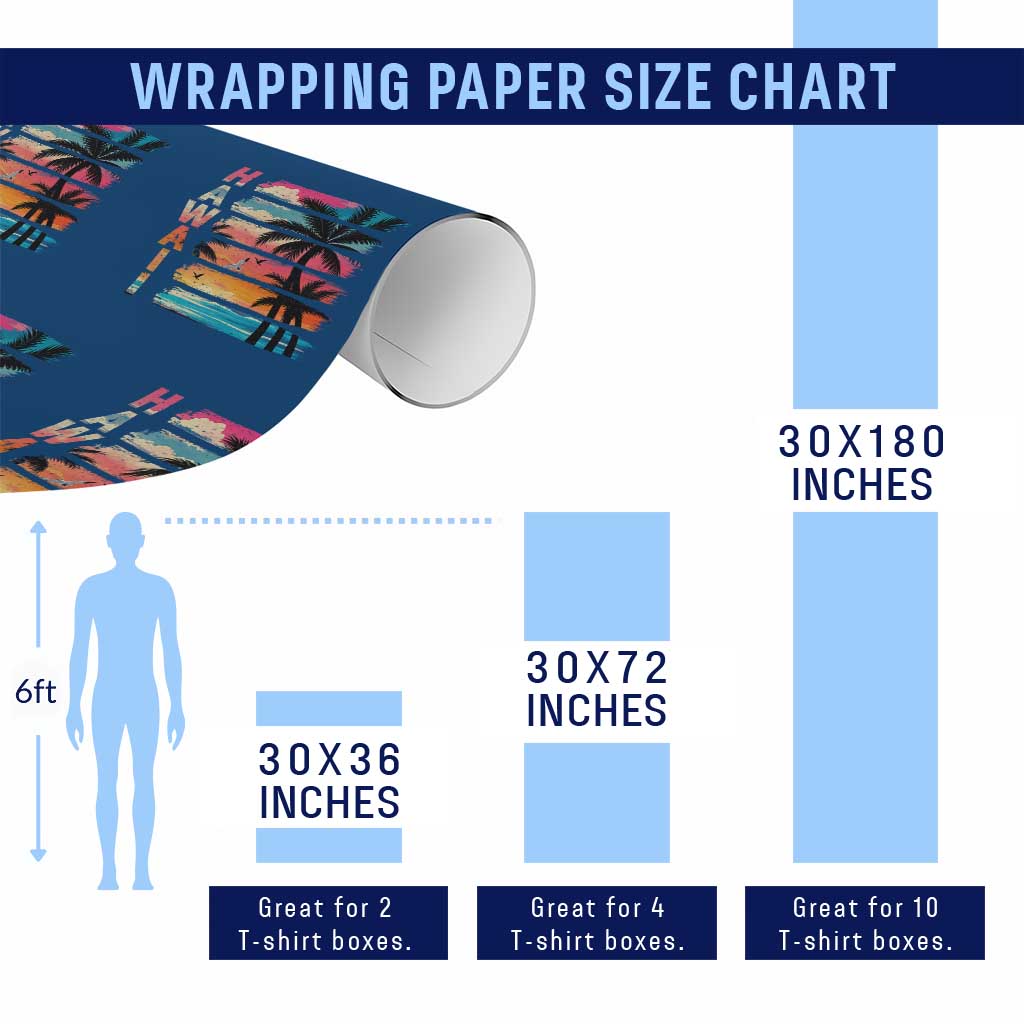 Vintage Hawaii Tropical Beach Vacation Wrapping Paper Roll