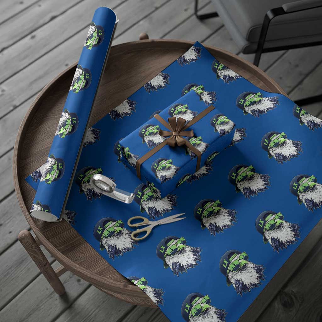 Vintage Hawk Graphic LX Cap Seattle Skyline Game Day Wrapping Paper Roll TS11 Blue Print Your Wear